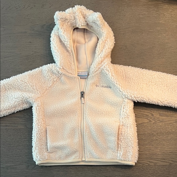 Columbia Off-White Sherpa Fleece Hoodie - Picture 1 of 4